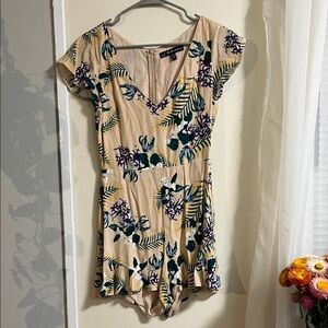 For Love And Lemons Textured Cream Romper